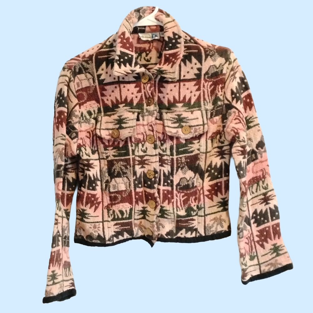 Cozy Patterned Paul Harris Vintage Woven Jacket